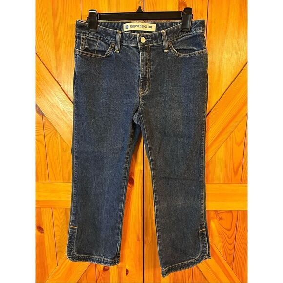 GAP Cropped Boot Cut Dark Wash Women's Jeans Size 8 (4045) Read - Picture 1 of 9